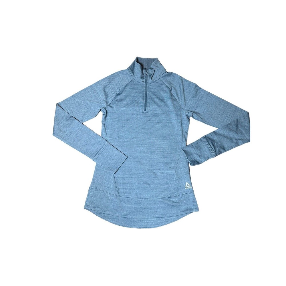 REEBOK Women’s XS Long Sleeve Pullover 1/4 Zip Thumbholes Medium Weight Running‎